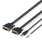 TAA 2 DVI/USB/AUD SKVM CBL, DVI-D M/M; USB A/B, 6', Black, hi-res